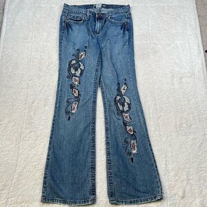 Vintage Y2K Z Cavaricci Bling Women’s Bootcut Floral Sequin Women’s Jeans